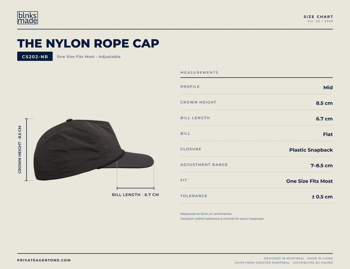 3D Embroidered Nylon Rope Hat